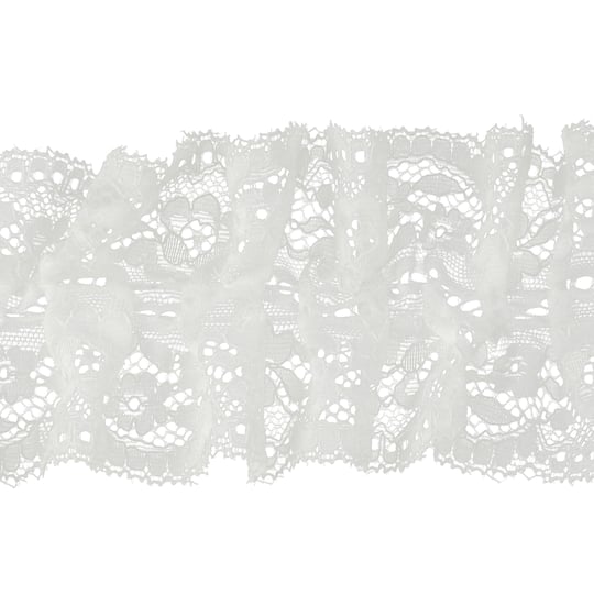 3" White Pleated Lace Trim by Celebrate It®